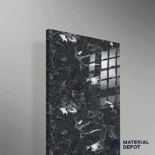 Ferrero 2A 01908 Black Frost 8 ft x 4 ft High Gloss Finish 6H Anti Scratch Acrylic Laminate - 1.5 mm | Suitable for Bedroom, TV Unit, Wardrobe, Kitchen Cabinet