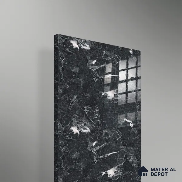 Ferrero 2A 01908 Black Frost 8 ft x 4 ft High Gloss Finish 6H Anti Scratch Acrylic Laminate - 1.5 mm | Suitable for Bedroom, TV Unit, Wardrobe, Kitchen Cabinet