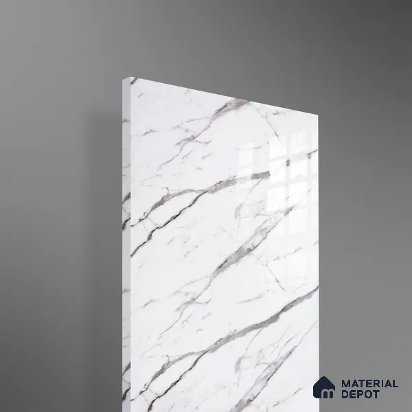 Ferrero 2A 01912 Stone Frost 8 ft x 4 ft High Gloss Finish 6H Anti Scratch Acrylic Laminate - 1.5 mm | Suitable for Bedroom, TV Unit, Wardrobe, Kitchen Cabinet