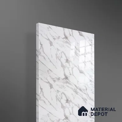 Ferrero 2A 01927 Silver Drift 8 ft x 4 ft High Gloss Finish 6H Anti Scratch Acrylic Laminate - 1.5 mm | Suitable for Bedroom, TV Unit, Wardrobe, Kitchen Cabinet