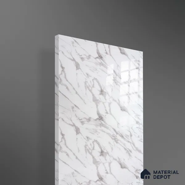 Ferrero 2A 01927 Silver Drift 8 ft x 4 ft High Gloss Finish 6H Anti Scratch Acrylic Laminate - 1.5 mm | Suitable for Bedroom, TV Unit, Wardrobe, Kitchen Cabinet