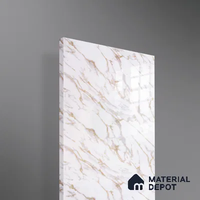 Ferrero 2A 01928 Golden Flow 8 ft x 4 ft High Gloss Finish 6H Anti Scratch Acrylic Laminate - 1.5 mm | Suitable for Bedroom, TV Unit, Wardrobe, Kitchen Cabinet