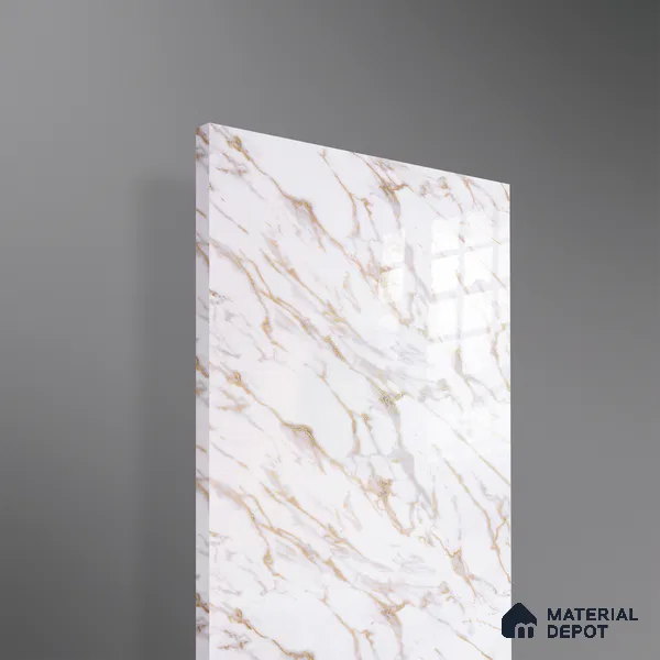 Ferrero 2A 01928 Golden Flow 8 ft x 4 ft High Gloss Finish 6H Anti Scratch Acrylic Laminate - 1.5 mm | Suitable for Bedroom, TV Unit, Wardrobe, Kitchen Cabinet