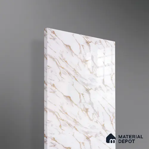 Ferrero 2A 01928 Golden Flow 8 ft x 4 ft High Gloss Finish 6H Anti Scratch Acrylic Laminate - 1.5 mm | Suitable for Bedroom, TV Unit, Wardrobe, Kitchen Cabinet
