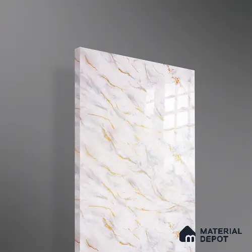 Ferrero 2A 01932 Amber Vein 8 ft x 4 ft High Gloss Finish 6H Anti Scratch Acrylic Laminate - 1.5 mm | Suitable for Bedroom, TV Unit, Wardrobe, Kitchen Cabinet