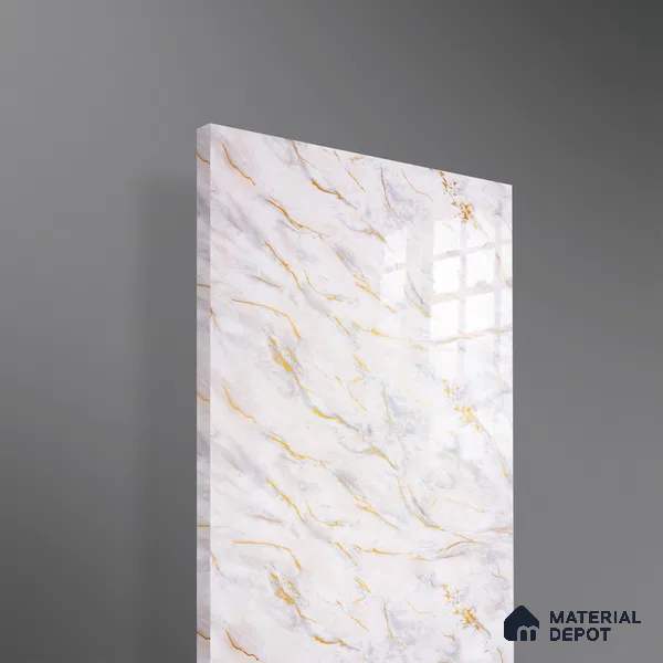 Ferrero 2A 01932 Amber Vein 8 ft x 4 ft High Gloss Finish 6H Anti Scratch Acrylic Laminate - 1.5 mm | Suitable for Bedroom, TV Unit, Wardrobe, Kitchen Cabinet