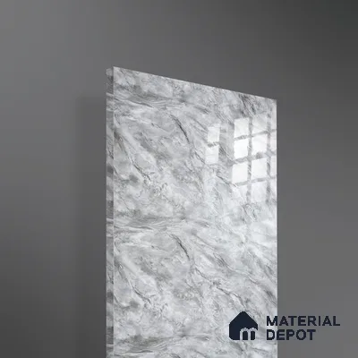 Ferrero 2A 01933 Ash Cloud 8 ft x 4 ft High Gloss Finish 6H Anti Scratch Acrylic Laminate - 1.5 mm | Suitable for Bedroom, TV Unit, Wardrobe, Kitchen Cabinet