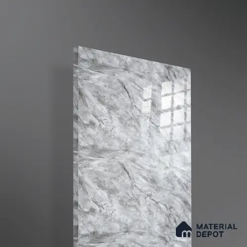 Ferrero 2A 01933 Ash Cloud 8 ft x 4 ft High Gloss Finish 6H Anti Scratch Acrylic Laminate - 1.5 mm | Suitable for Bedroom, TV Unit, Wardrobe, Kitchen Cabinet
