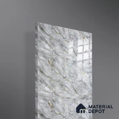 Ferrero 2A 01934 Glacier Grey 8 ft x 4 ft High Gloss Finish 6H Anti Scratch Acrylic Laminate - 1.5 mm | Suitable for Bedroom, TV Unit, Wardrobe, Kitchen Cabinet