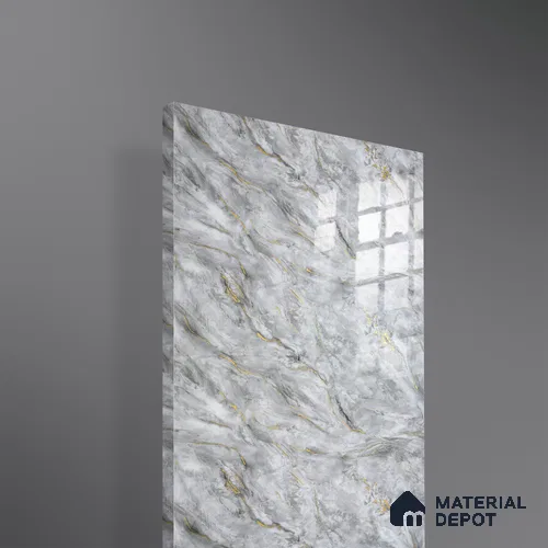 Ferrero 2A 01934 Glacier Grey 8 ft x 4 ft High Gloss Finish 6H Anti Scratch Acrylic Laminate - 1.5 mm | Suitable for Bedroom, TV Unit, Wardrobe, Kitchen Cabinet