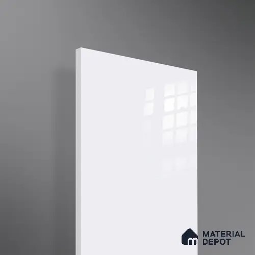 A close-up of a White 1C 01508 with a High Gloss finish Acrylic Laminate available at Material Depot in Bangalore