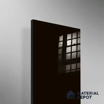 Ferrero 1C 01556 Black 8 ft x 4 ft High Gloss Finish 6H Anti Scratch Acrylic Laminate - 1.5 mm | Suitable for Living Room, Kitchen, Office