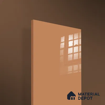 Ferrero 1C 01585 Copper Beige 8 ft x 4 ft High Gloss Finish 6H Anti Scratch Acrylic Laminate - 1.5 mm | Suitable for Living Room, Kitchen, Office