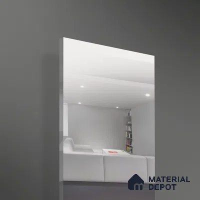 Ferrero 1C Silver Mirror  8 ft x 4 ft High Gloss Finish 6H Anti Scratch Acrylic Self Adhesive Laminate - 1.5 mm | Suitable for Bedroom, TV Unit, Wardrobe, Kitchen Cabinet