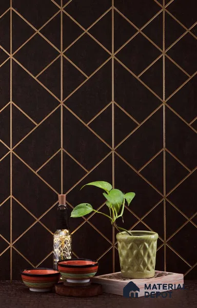 Brown Luxury Look Charcoal Decorative Wall Panel PN 05061 8 ft x 2 ft - 4 mm | Suitable for Feature Wall, TV Unit & Living Room | Width is Subjected to 5% Variation