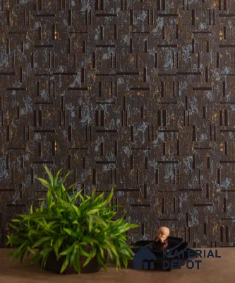 Brown Patterned Decorative Wall Panel PN 02839 8 ft x 2 ft Charcoal Panel - 4 mm | Suitable for Feature Wall, TV Unit & Living Room | Width is Subjected to 5% Variation