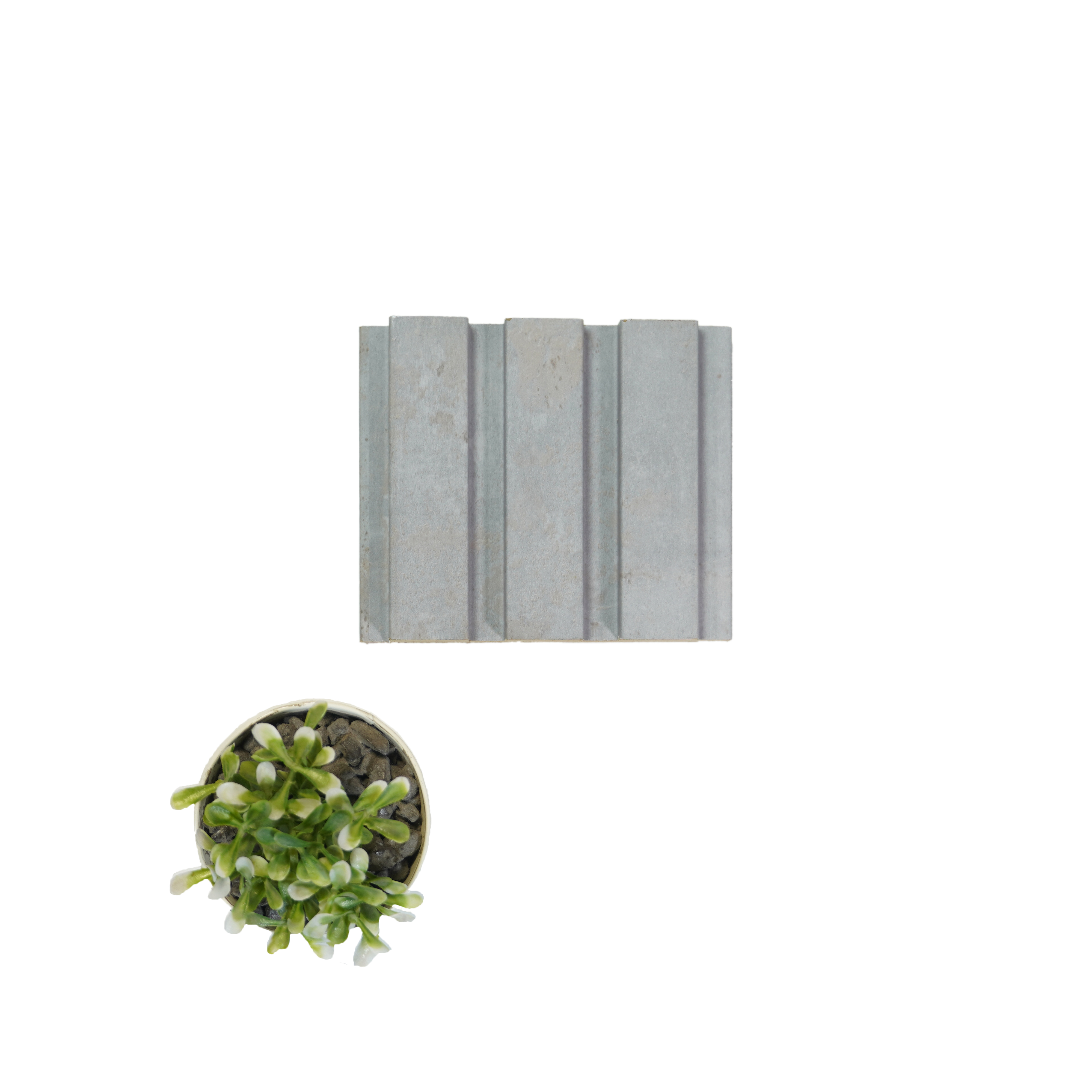 Grey Stone Louver PN 00083 9.5 ft x 4.7 inch MDF Panel - 18 mm | Suitable for Feature Wall, TV Unit & Living Room | Width is Subjected to 5% Variation