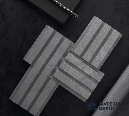Grey Stone Louver PN 00082 9.5 ft x 4.7 inch MDF Panel - 18 mm | Suitable for Feature Wall, TV Unit & Living Room | Width is Subjected to 5% Variation