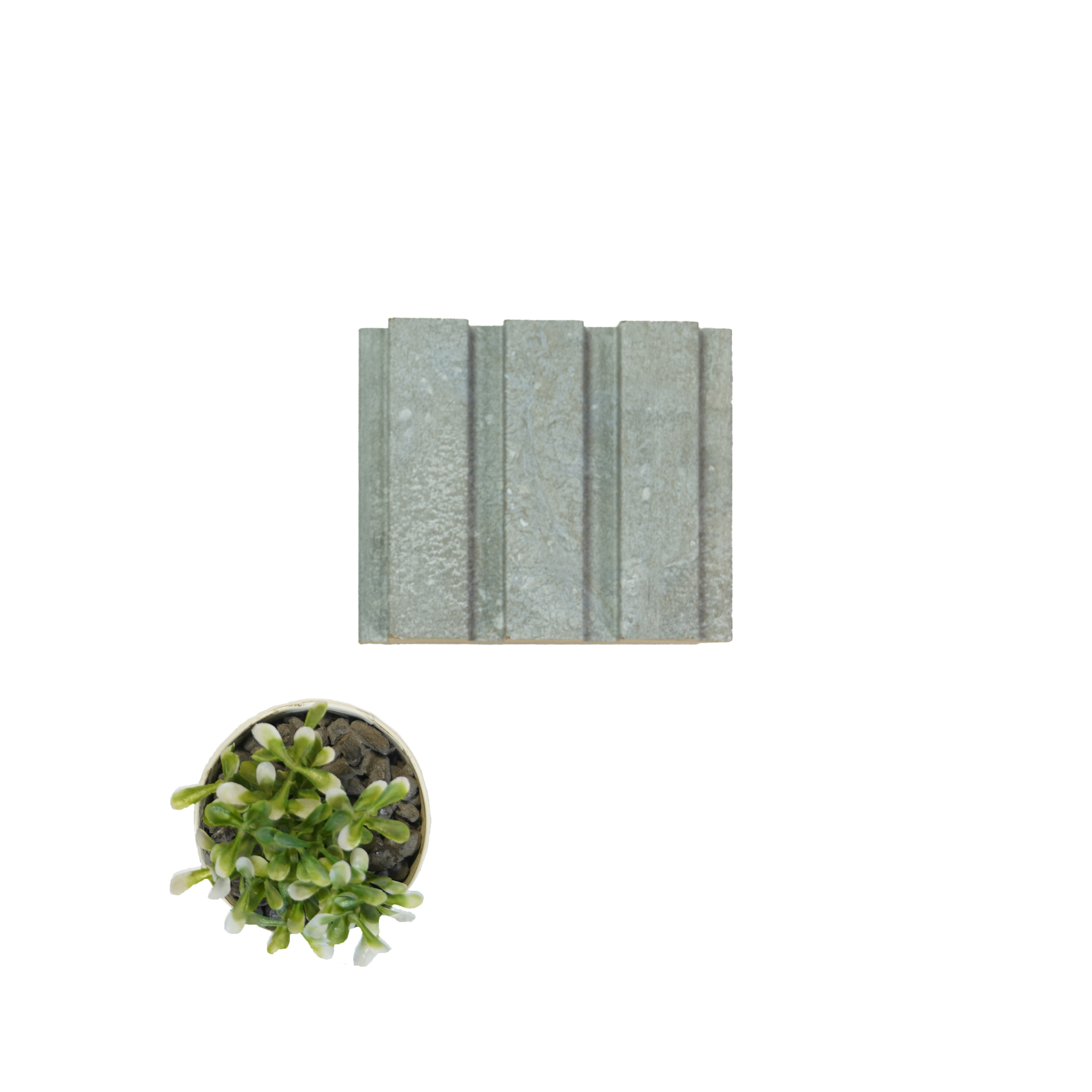 Grey Stone Louver PN 00082 9.5 ft x 4.7 inch MDF Panel - 18 mm | Suitable for Feature Wall, TV Unit & Living Room | Width is Subjected to 5% Variation