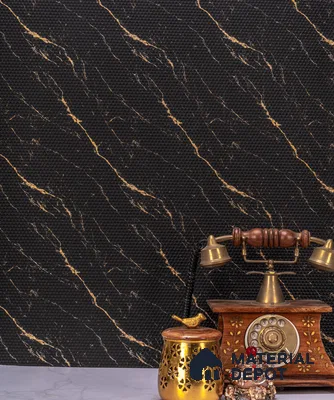 Black Marble Decorative Wall Panel PN 02830 8 ft x 2 ft Charcoal Panel - 4 mm | Suitable for Feature Wall, TV Unit & Living Room | Width is Subjected to 5% Variation