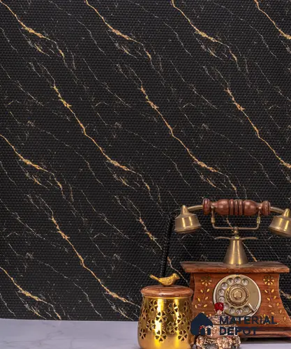 Black Marble Decorative Wall Panel PN 02830 8 ft x 2 ft Charcoal Panel - 4 mm | Suitable for Feature Wall, TV Unit & Living Room | Width is Subjected to 5% Variation