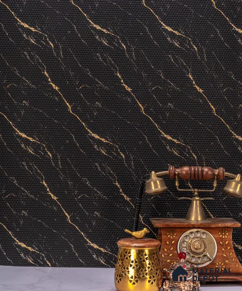 Black Marble Decorative Wall Panel PN 02830 8 ft x 2 ft Charcoal Panel - 4 mm | Suitable for Feature Wall, TV Unit & Living Room | Width is Subjected to 5% Variation