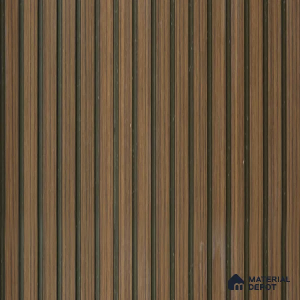 Brown Wooden Louver PN 01628 D 8 ft x 12 inch Charcoal Panel - 8 mm | Suitable for Feature Wall, TV Unit & Living Room | Width is Subjected to 5% Variation