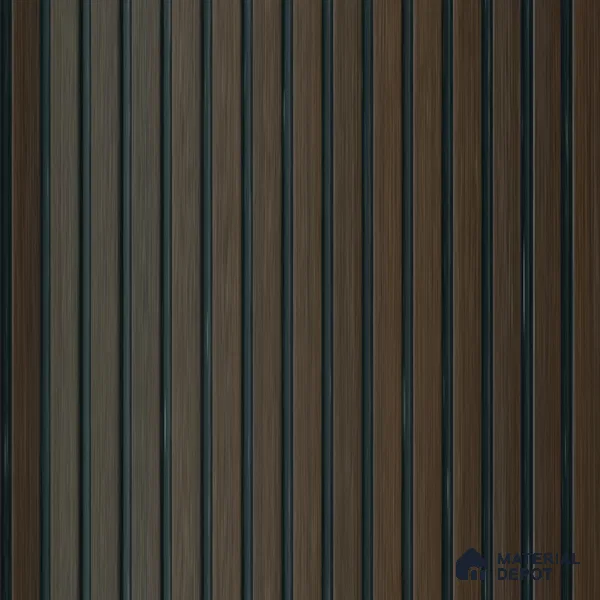 Dark Brown Wooden Louver PN 01628 C 8 ft x 12 inch Charcoal Panel - 8 mm | Suitable for Feature Wall, TV Unit & Living Room | Width is Subjected to 5% Variation