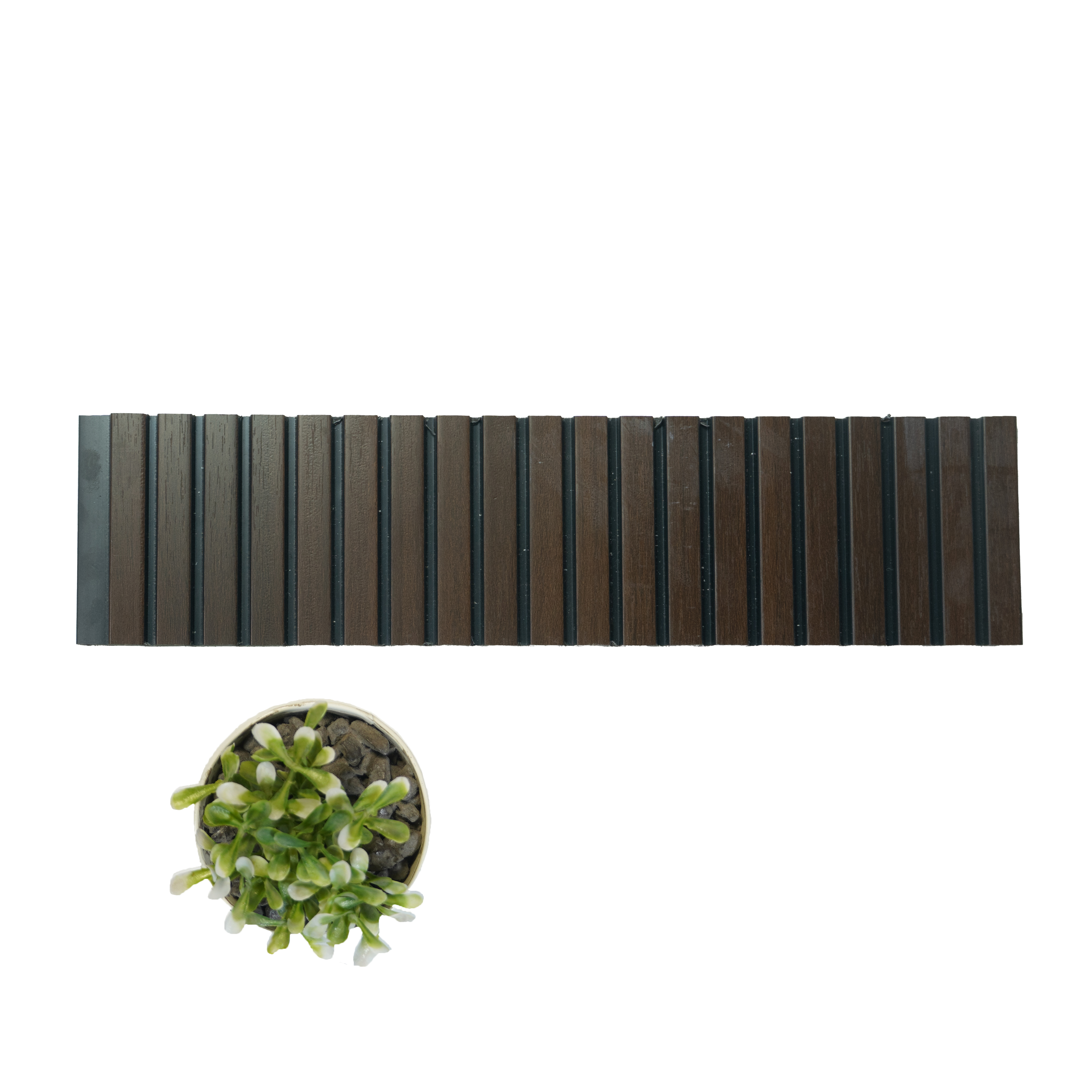 Dark Brown Wooden Louver PN 01628 C 8 ft x 12 inch Charcoal Panel - 8 mm | Suitable for Feature Wall, TV Unit & Living Room | Width is Subjected to 5% Variation