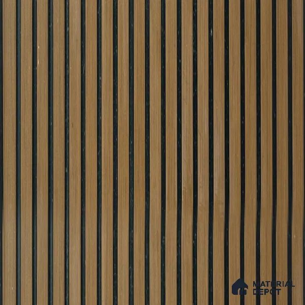 Light Brown Wooden Louver PN 01628 G 8 ft x 12 inch Charcoal Panel - 8 mm | Suitable for Feature Wall, TV Unit & Living Room | Width is Subjected to 5% Variation