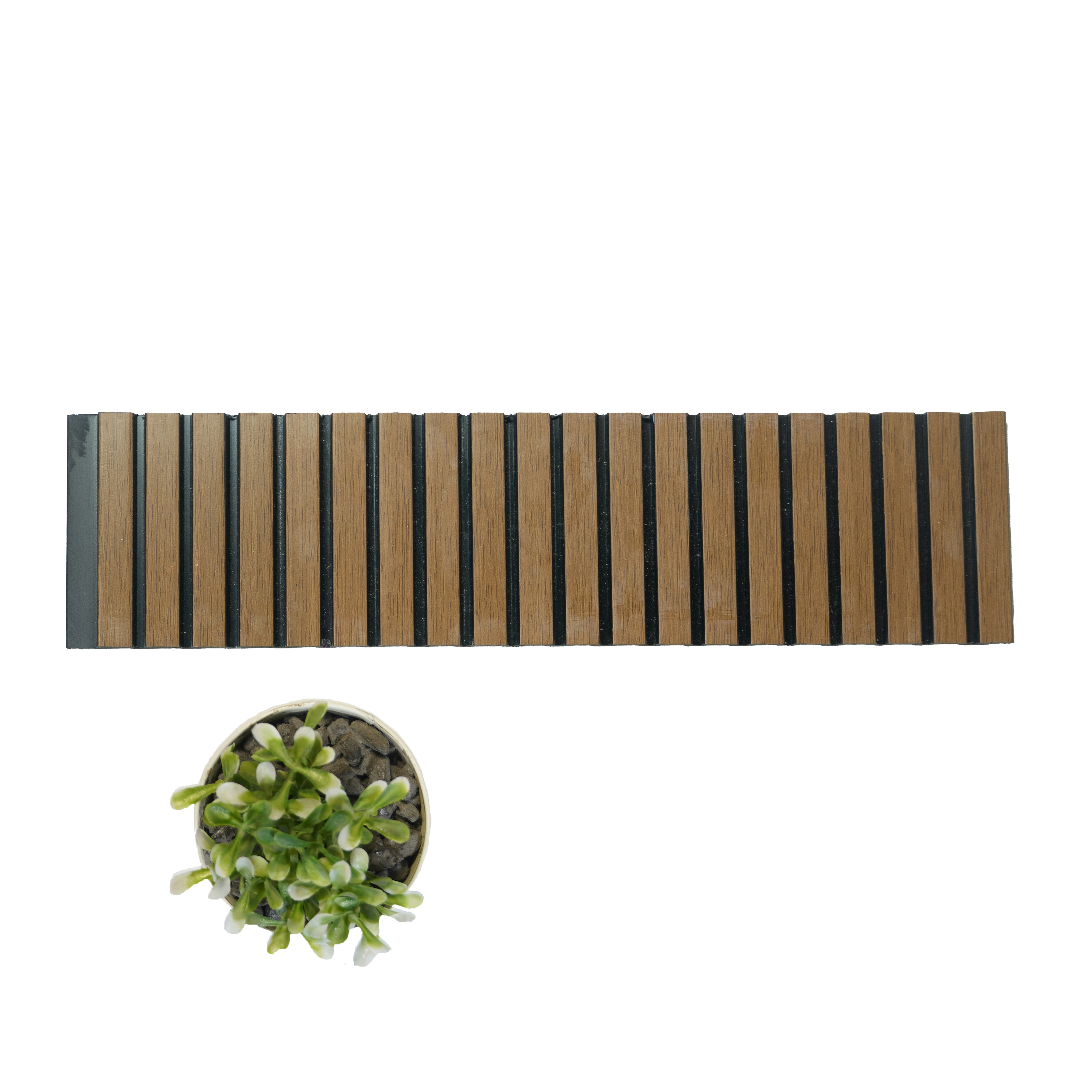 Light Brown Wooden Louver PN 01628 G 8 ft x 12 inch Charcoal Panel - 8 mm | Suitable for Feature Wall, TV Unit & Living Room | Width is Subjected to 5% Variation