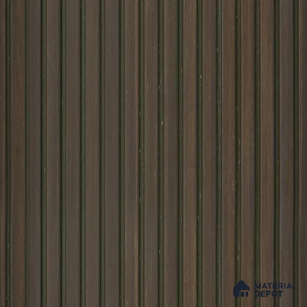 Wenge Wooden Louver PN 01628 B 8 ft x 12 inch Charcoal Panel - 8 mm | Suitable for Feature Wall, TV Unit & Living Room | Width is Subjected to 5% Variation