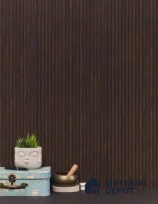 Wenge Wooden Louver PN 01628 B 8 ft x 12 inch Charcoal Panel - 8 mm | Suitable for Feature Wall, TV Unit & Living Room | Width is Subjected to 5% Variation