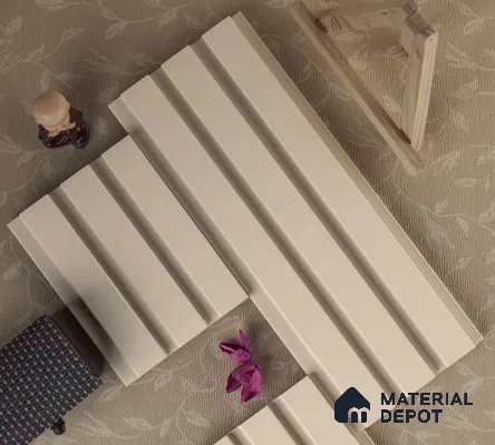 Beige Plain Colour Louver PN 00076 9.5 ft x 4.7 inch MDF Panel - 18 mm | Suitable for Feature Wall, TV Unit & Living Room | Width is Subjected to 5% Variation