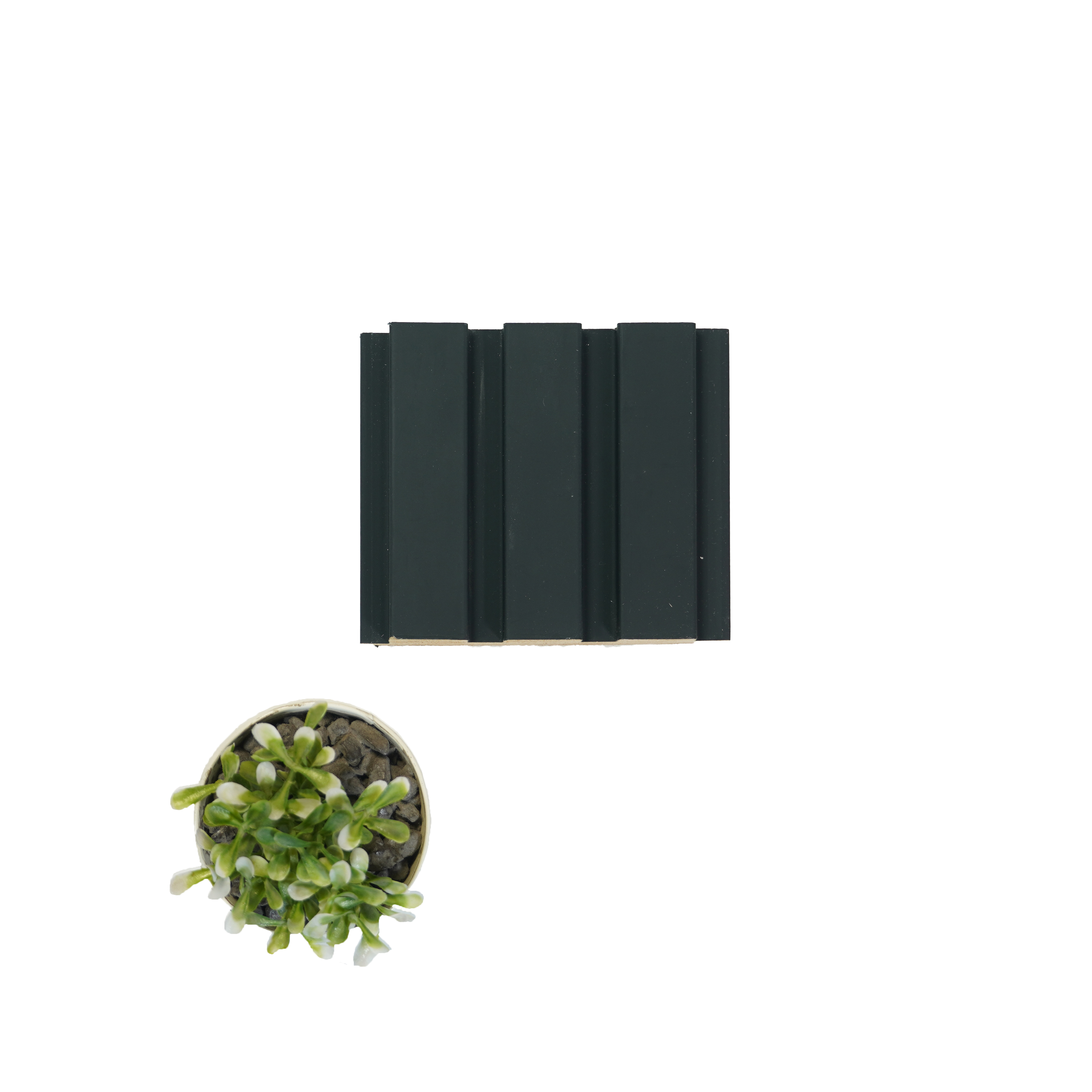 Black Plain Colour Louver PN 00077 9.5 ft x 4.7 inch MDF Panel - 18 mm | Suitable for Feature Wall, TV Unit & Living Room | Width is Subjected to 5% Variation