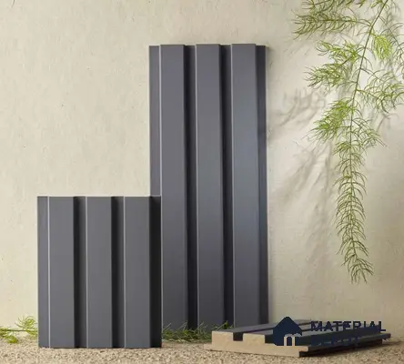 Black Plain Colour Louver PN 00075 9.5 ft x 4.7 inch MDF Panel - 18 mm | Suitable for Feature Wall, TV Unit & Living Room | Width is Subjected to 5% Variation