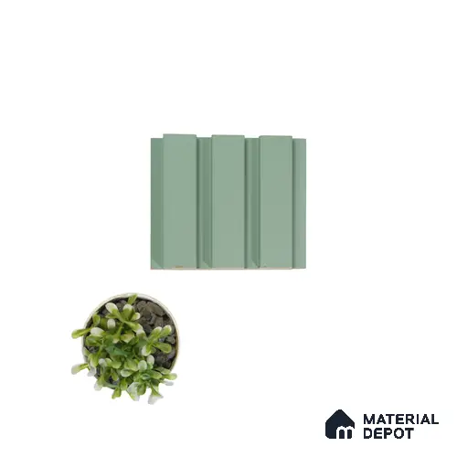 Green Plain Colour Louver PN 00074 9.5 ft x 4.7 inch MDF Panel - 18 mm | Suitable for Feature Wall, TV Unit & Living Room | Width is Subjected to 5% Variation