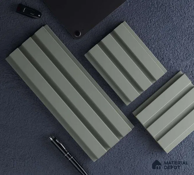 Green Plain Colour Louver PN 00074 9.5 ft x 4.7 inch MDF Panel - 18 mm | Suitable for Feature Wall, TV Unit & Living Room | Width is Subjected to 5% Variation