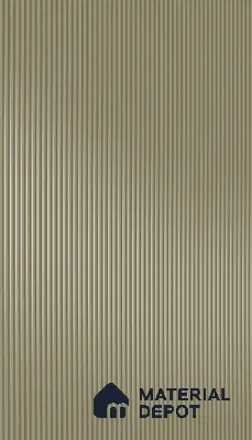 Olive Sand Fluted Solid Color 1D 05208 Olive Sand 8 ft x 4 ft High Gloss Finish Acrylic Laminate - 2.3 mm | Suitable for TV Unit,Wardrobe, Kitchen Cabinets