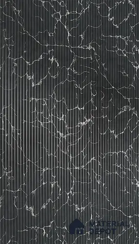 Marble Fluted 1D 05292 Shadow Veins 8 ft x 4 ft High Gloss Finish Acrylic Laminate - 2.3 mm | Suitable for TV Unit,Wardrobe, Kitchen Cabinets