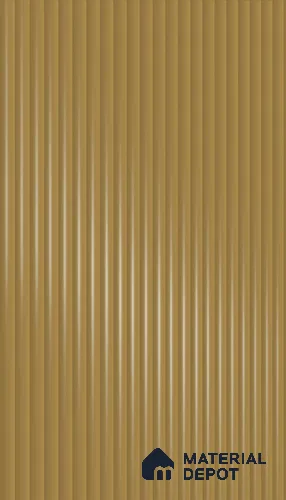 Camel Brown Fluted Solid Color 1D 05439 Camel Glow 8 ft x 4 ft High Gloss Finish Acrylic Laminate - 3 mm | Suitable for TV Unit,Wardrobe, Kitchen Cabinets