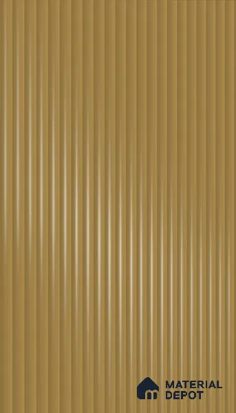 Camel Brown Fluted Solid Color 1D 05439 Camel Glow 8 ft x 4 ft High Gloss Finish Acrylic Laminate - 3 mm | Suitable for TV Unit,Wardrobe, Kitchen Cabinets
