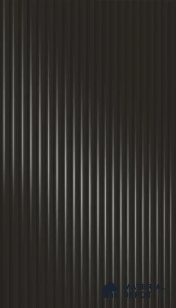 Graphite Black Fluted Solid Color 1D 05443 Graphite Drift 8 ft x 4 ft High Gloss Finish Acrylic Laminate - 3 mm | Suitable for TV Unit,Wardrobe, Kitchen Cabinets