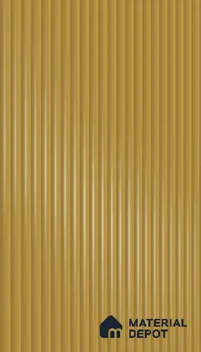 Amber Gold Fluted Solid Color 1D 05454 Amber Dune 8 ft x 4 ft High Gloss Finish Acrylic Laminate - 3 mm | Suitable for TV Unit,Wardrobe, Kitchen Cabinets