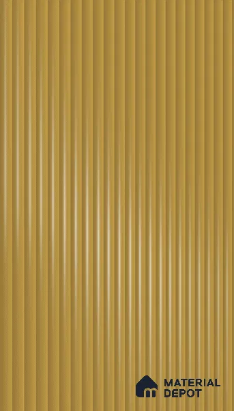 Amber Gold Fluted Solid Color 1D 05454 Amber Dune 8 ft x 4 ft High Gloss Finish Acrylic Laminate - 3 mm | Suitable for TV Unit,Wardrobe, Kitchen Cabinets
