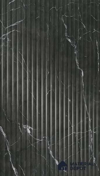 Marble Fluted 1D 05475 Stormy Ridge 8 ft x 4 ft High Gloss Finish Acrylic Laminate - 3 mm | Suitable for TV Unit,Wardrobe, Kitchen Cabinets