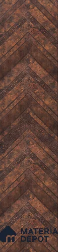 Brown Patterned Louver PN 02880 8 ft x 12 inch Charcoal Panel - 4 mm | Suitable for Feature Wall, TV Unit & Living Room | Width is Subjected to 5% Variation