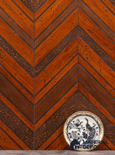 Brown Patterned Louver PN 02882 8 ft x 12 inch Charcoal Panel - 4 mm | Suitable for Feature Wall, TV Unit & Living Room | Width is Subjected to 5% Variation