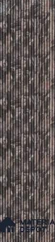 Grey Patterned Louver PN 02888 8 ft x 12 inch Charcoal Panel - 8 mm | Suitable for Feature Wall, TV Unit & Living Room | Width is Subjected to 5% Variation