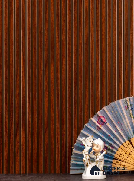 Brown Patterned Louver PN 02890 8 ft x 12 inch Charcoal Panel - 8 mm | Suitable for Feature Wall, TV Unit & Living Room | Width is Subjected to 5% Variation